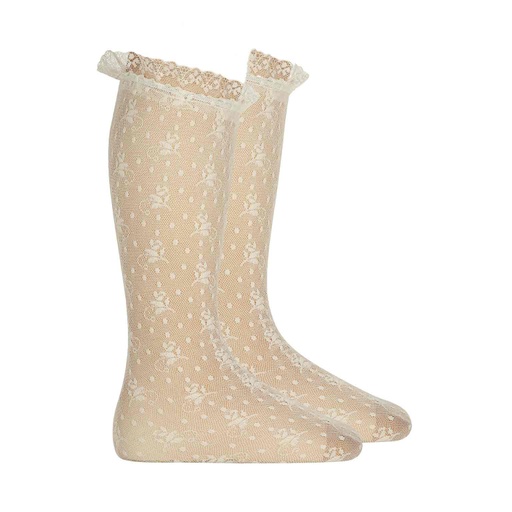 Floral Designed Lace Knee Sock