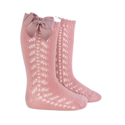 Side Crochet Knee Sock W/ Bow