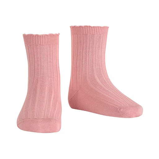 Ribbed Sock W/ Ruffled Trim