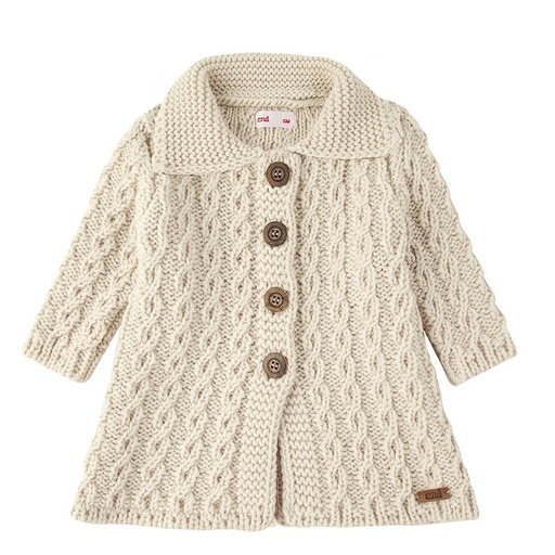Cable Design Knit Coat